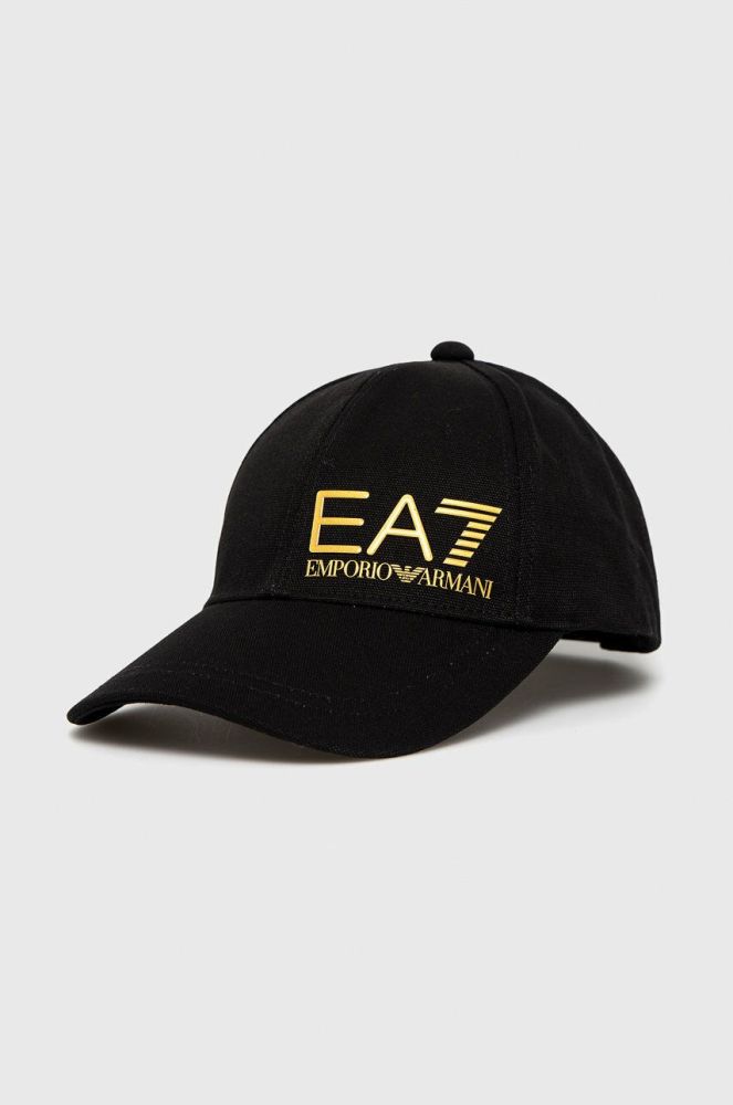 Шапка EA7 Emporio Armani колір чорний з принтом