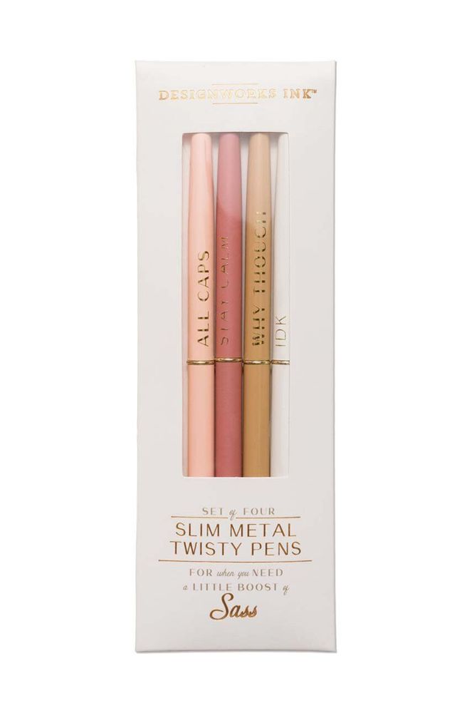 Набір ручок Designworks Ink Twisty Slim Metal Pens 3-pack колір барвистий