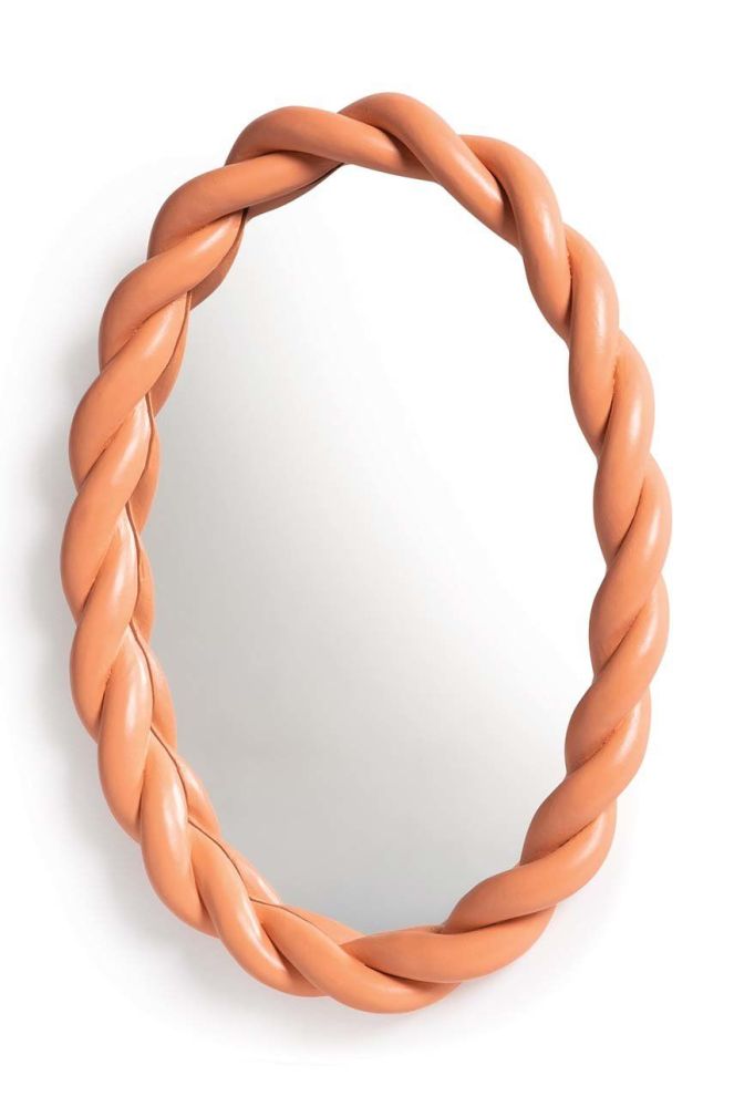 &k amsterdam Дзеркало Braid Oval колір рожевий