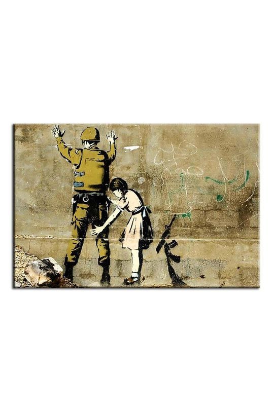 Репродукція Banksy, Girl Searches a Soldier, 60 x 90 cm колір барвистий