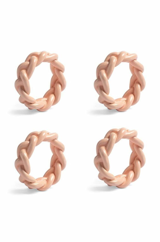 Кільця для серветок &k amsterdam Braid Pink Set 4-pack колір рожевий