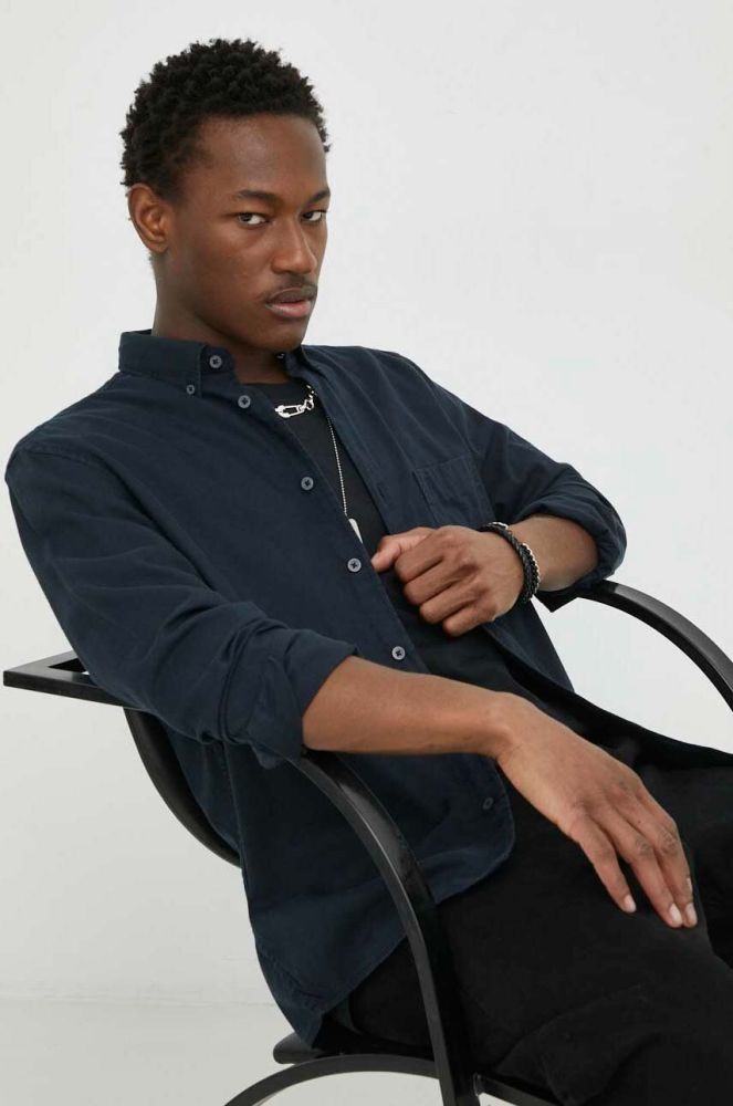 Сорочка Marc O'Polo чоловіча колір синій relaxed комір button-down