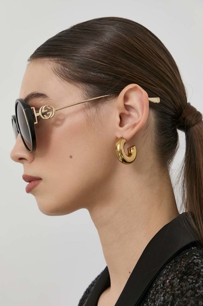 Сонцезахисні окуляри Gucci GG1202S жіночі колір чорний