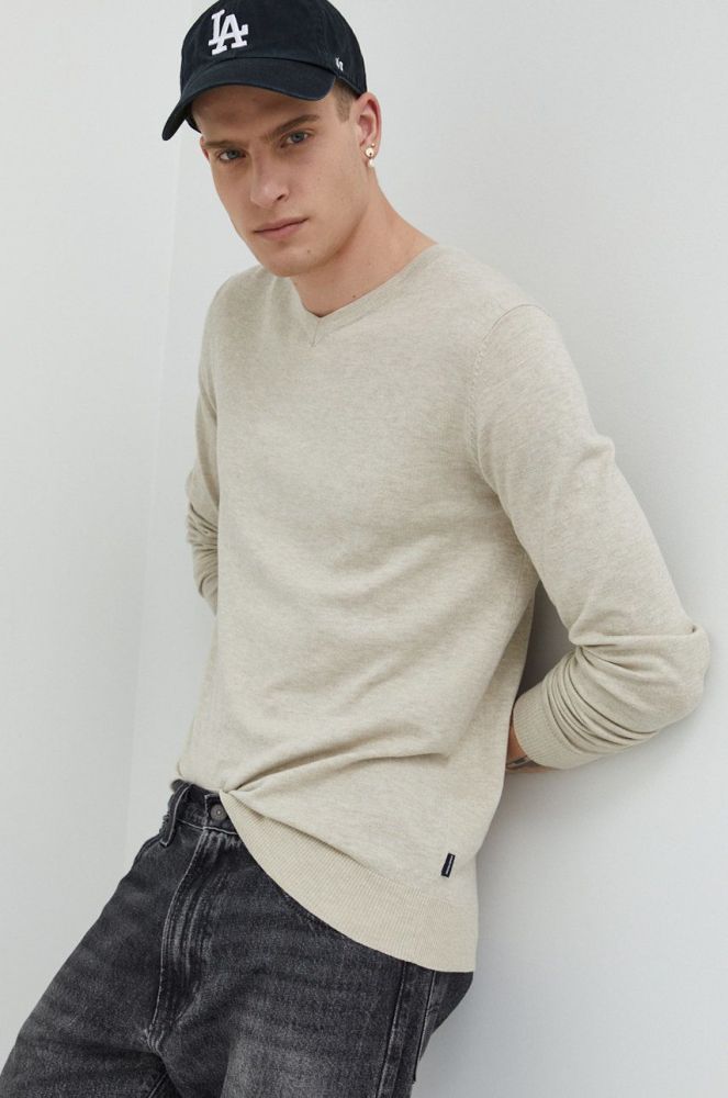 Светр Jack & Jones чоловічий колір бежевий легкий