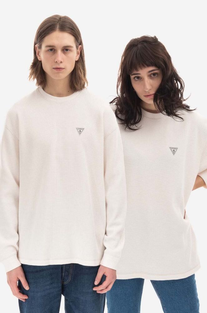 Бавовняний светр Guess колір бежевий легкий M2BP01.KBB20-G046