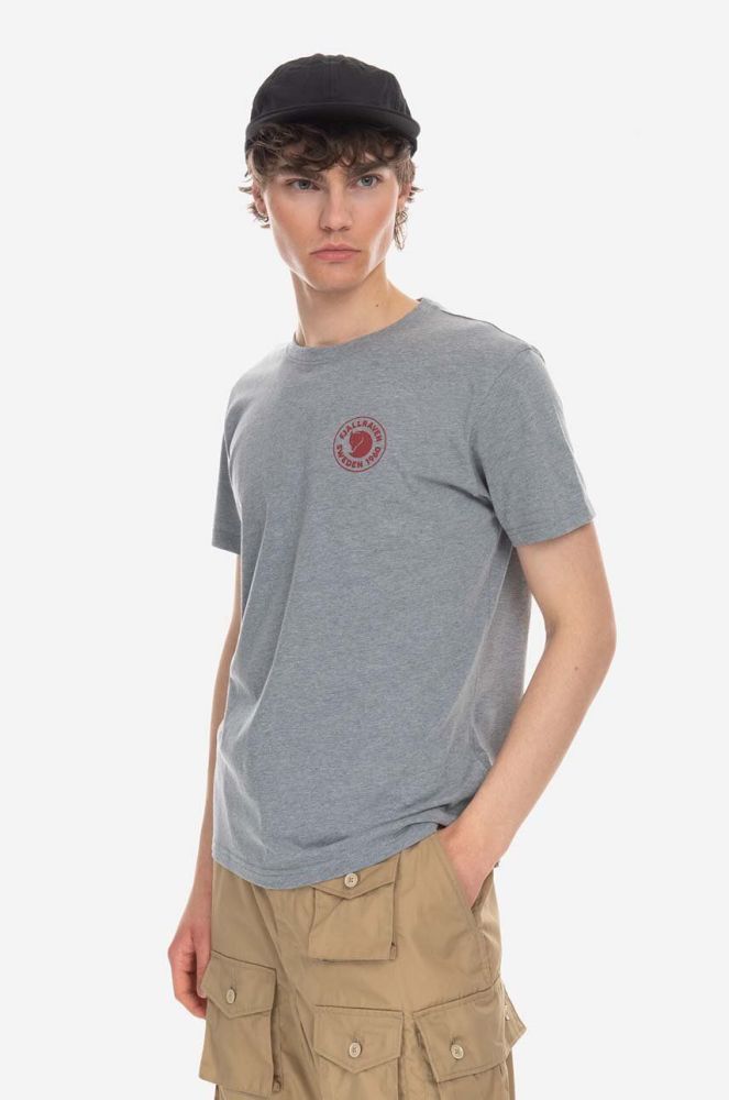 Футболка Fjallraven колір сірий з принтом F87313.051-51