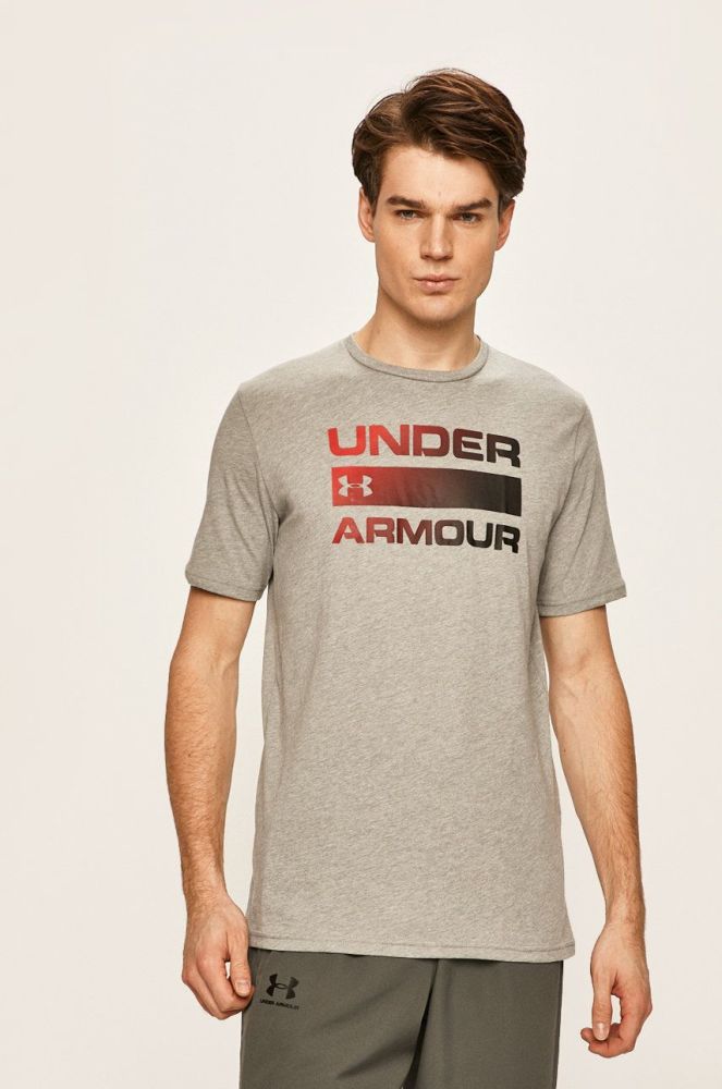 Футболка Under Armour чоловічий колір сірий з принтом (160718)