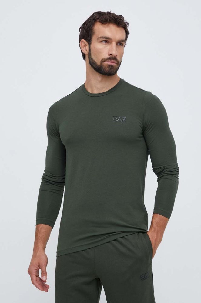 EA7 Emporio Armani Лонгслів колір зелений (3581571)