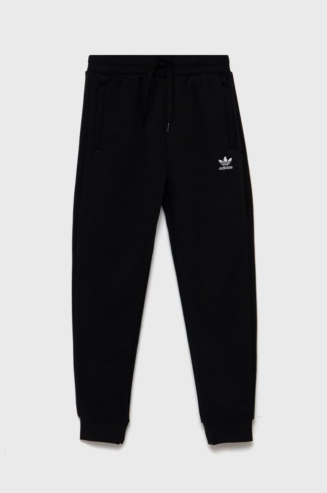 Дитячі штани adidas Originals колір чорний гладке
