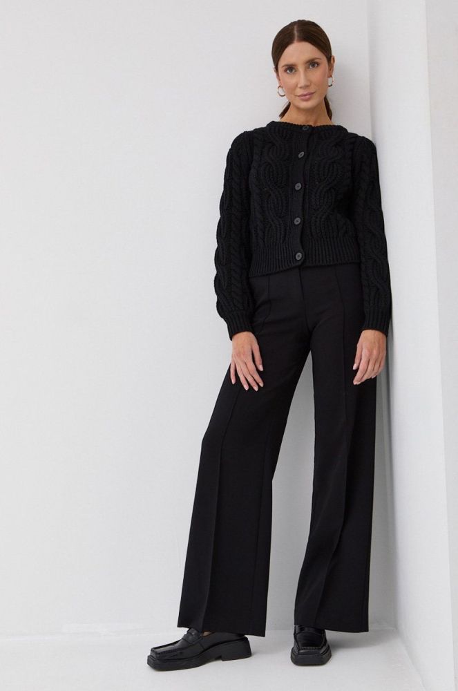 Вовняний кардиган The Kooples жіночий колір чорний теплий