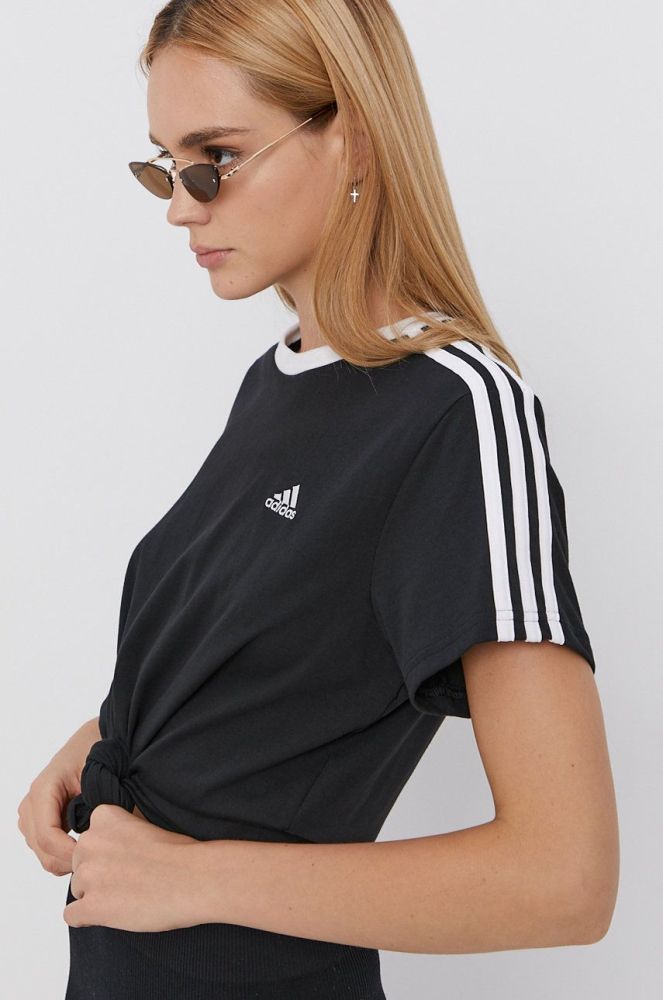 Бавовняна футболка adidas колір чорний (1728707)