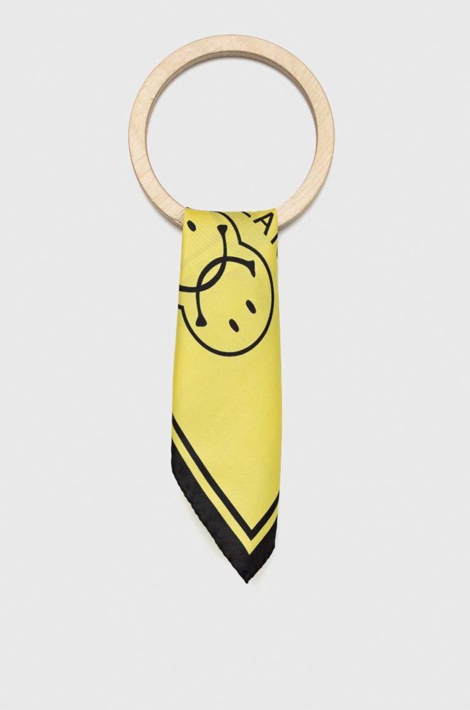 Шовкова кишенькова хустка Moschino x Smiley колір жовтий