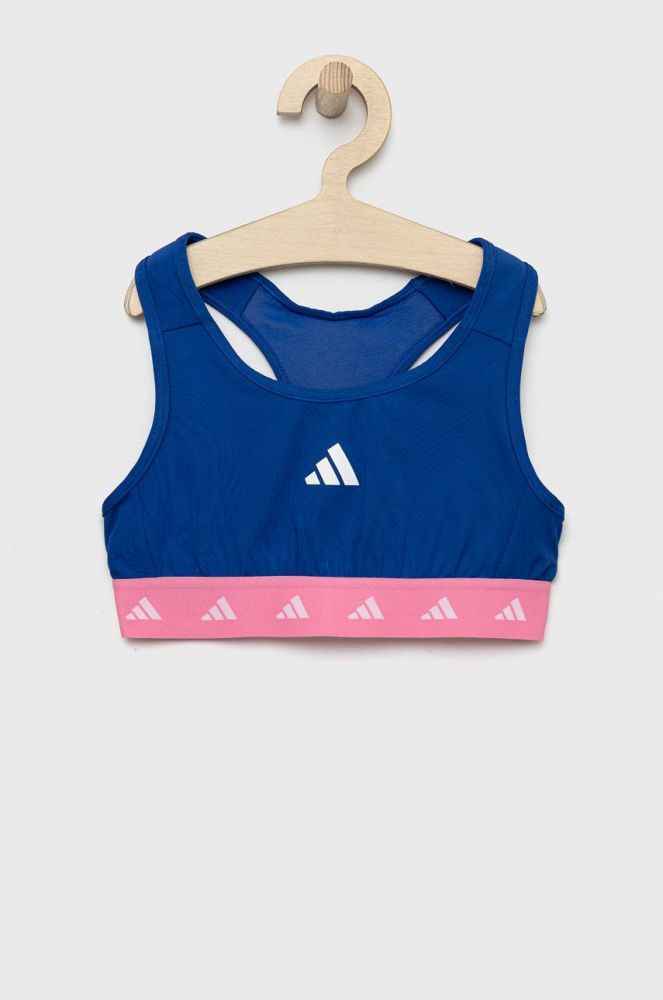 Дитячий спортивний бюстгальтер adidas Performance колір синій