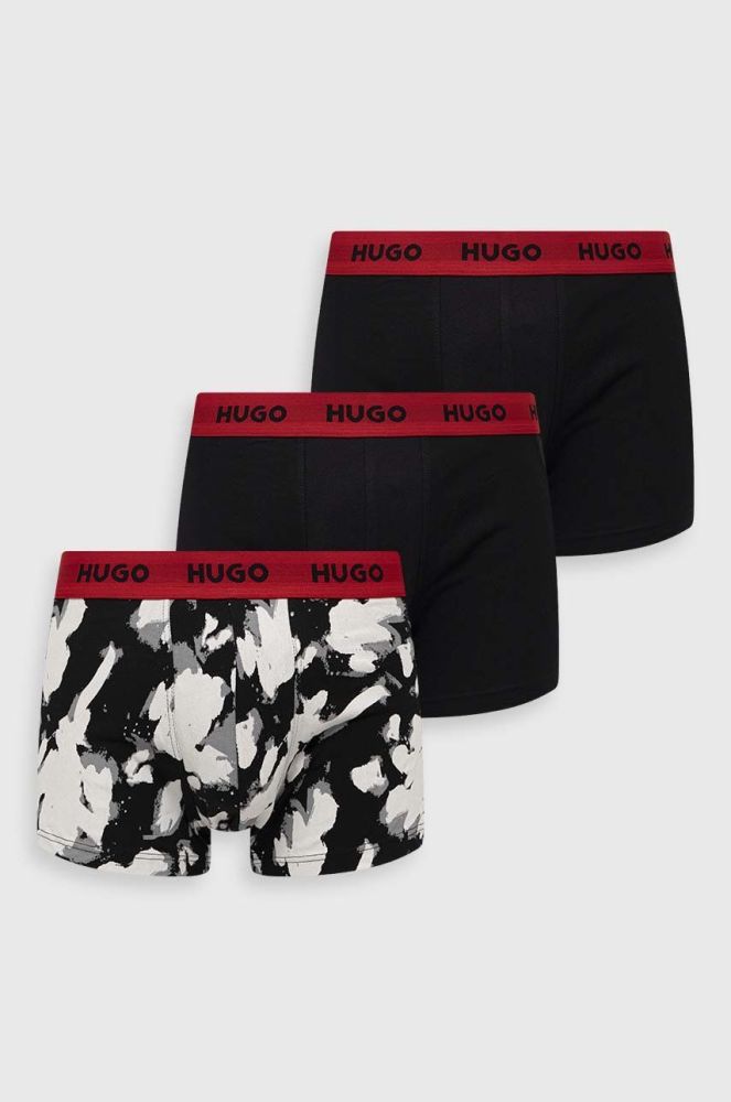 Боксери HUGO 3-pack чоловічі колір чорний (2764684)