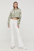 Бавовняна кофта Guess жіноча колір зелений з принтом