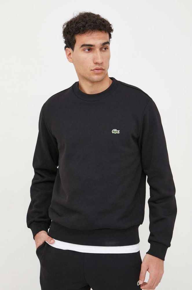 Кофта Lacoste чоловіча колір чорний однотонна SH9608-132