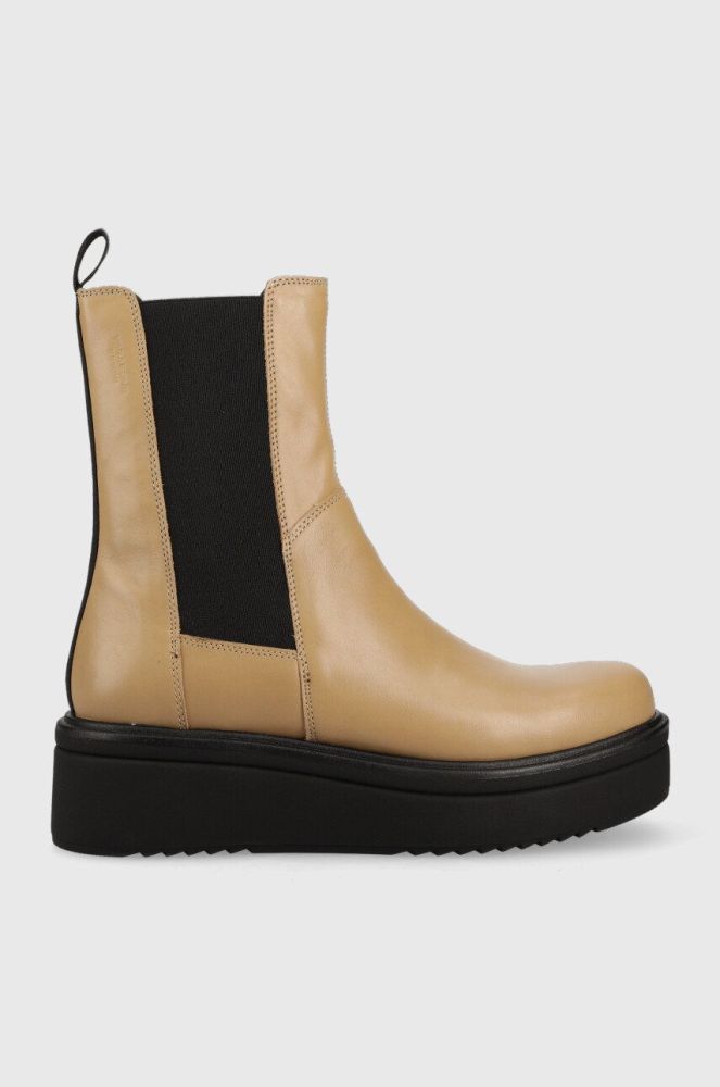 Шкіряні черевики Vagabond Shoemakers Tara жіночі колір бежевий на платформі