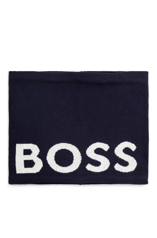 Дитячий снуд BOSS колір синій з принтом
