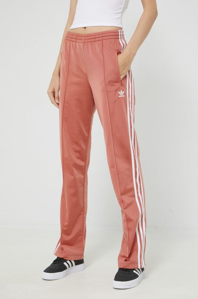 Спортивні штани adidas Originals жіночі колір помаранчевий з аплікацією