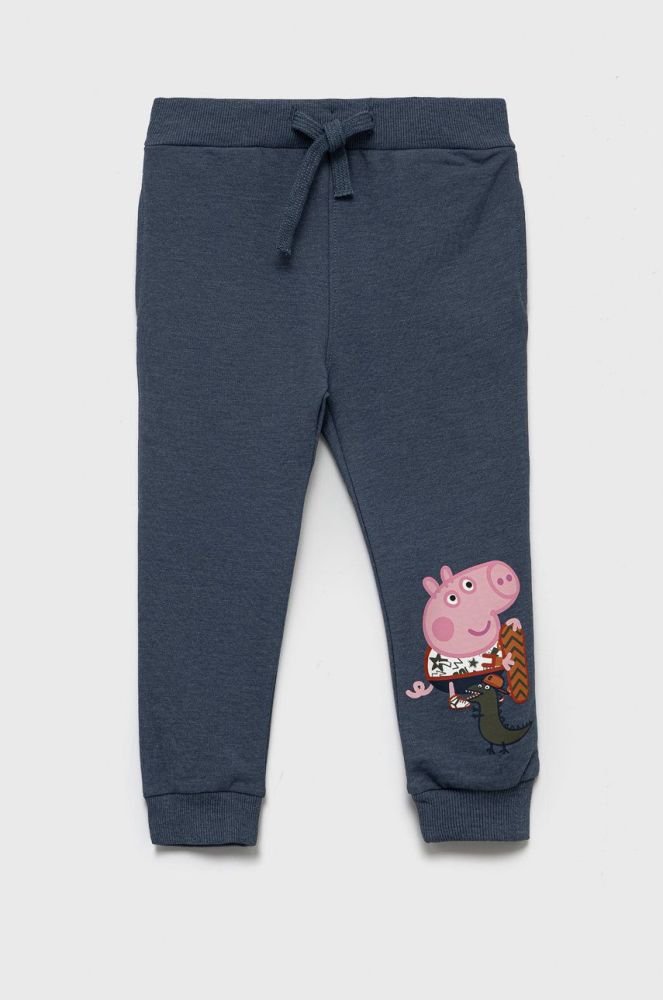 Дитячі спортивні штани Name it Peppa з принтом колір блакитний