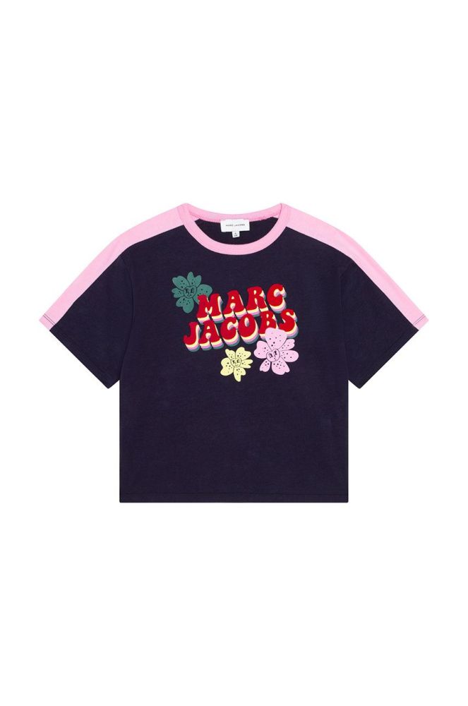 Дитяча бавовняна футболка Marc Jacobs колір синій (2741276)