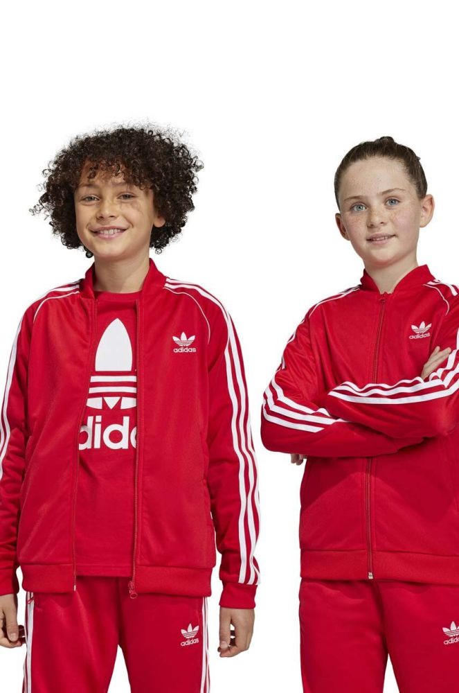 Дитяча кофта adidas Originals колір червоний з аплікацією
