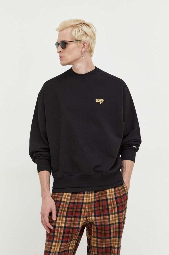 Кофта Tommy Jeans чоловіча колір чорний однотонна (3540933)