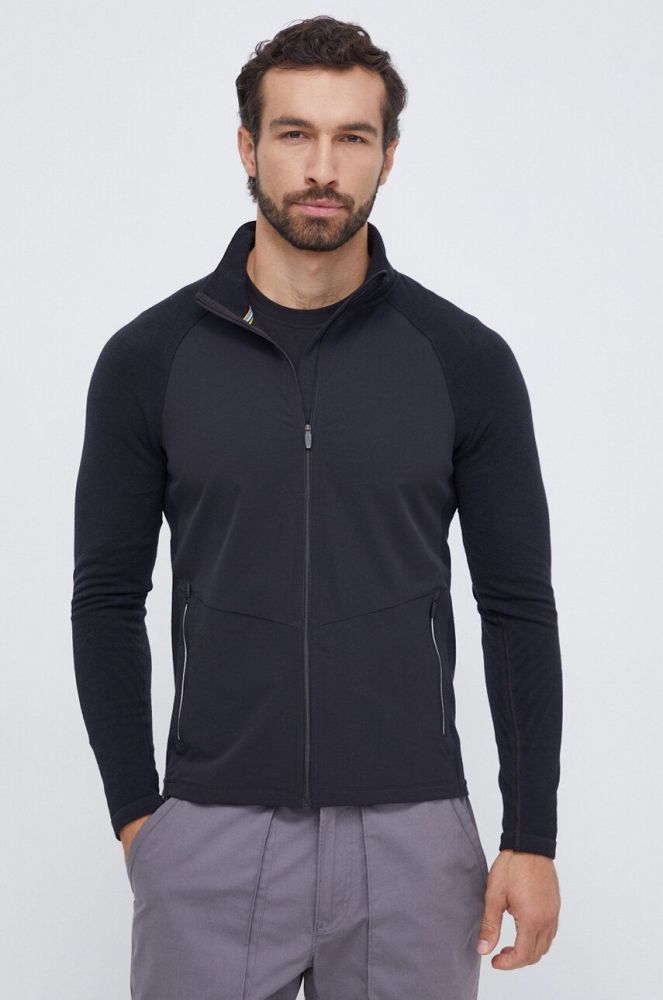 Спортивна кофта Smartwool Intraknit Active колір чорний однотонна