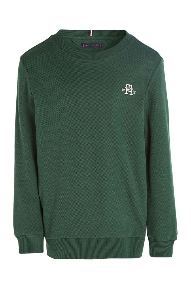 Дитяча бавовняна кофта Tommy Hilfiger колір зелений з аплікацією (3324658)
