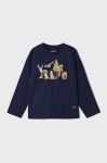Дитячий бавовняний лонгслів Mayoral колір синій з принтом (3407556)