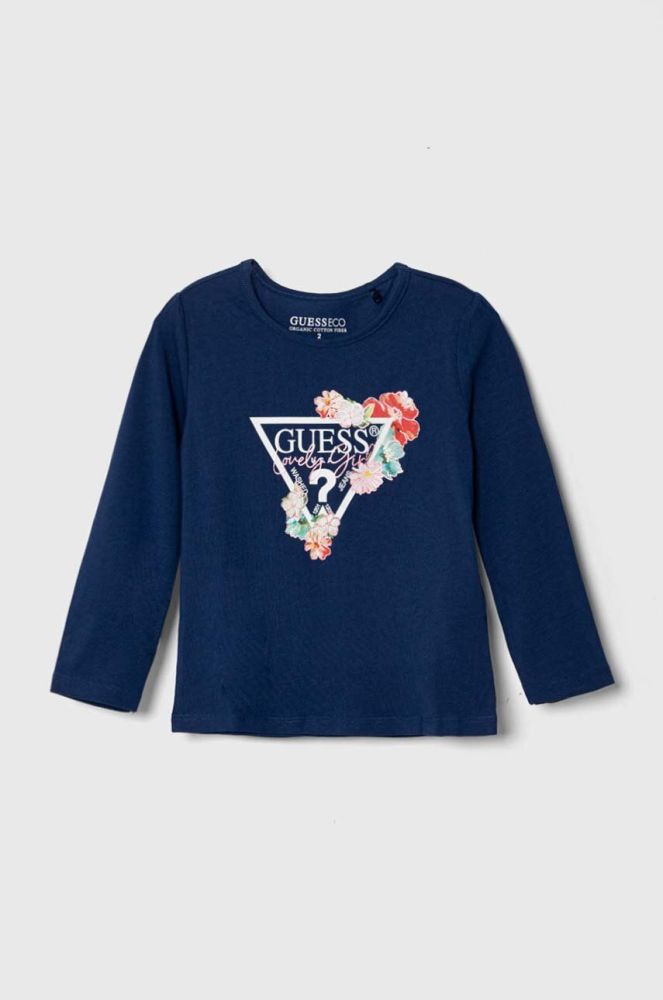 Дитячий лонгслів Guess колір синій (3523167)