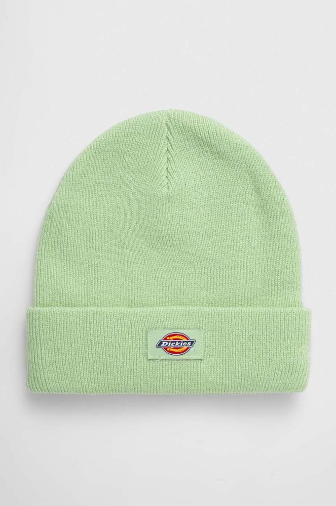 Шапка Dickies колір зелений з товстого трикотажу