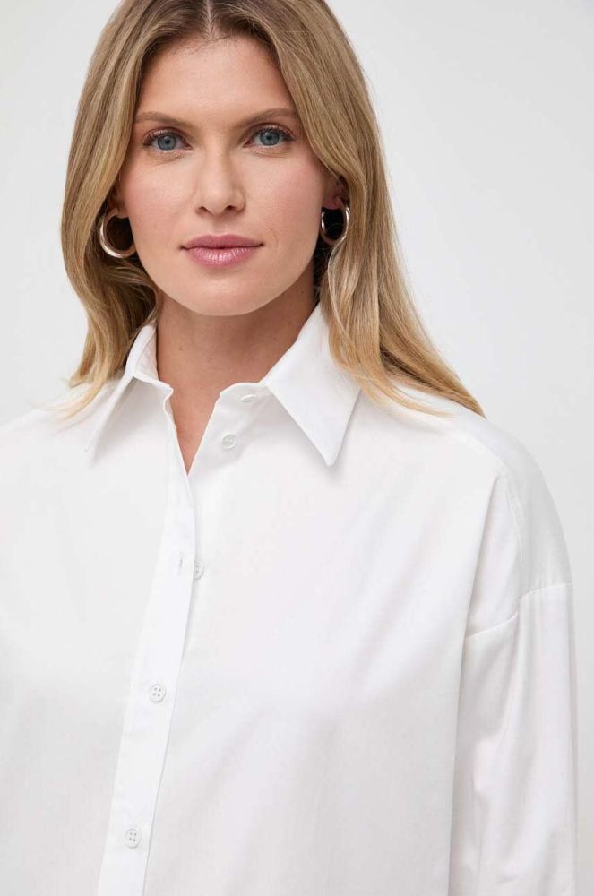 Бавовняна сорочка Max Mara Leisure жіноча колір білий relaxed класичний комір (3613854)