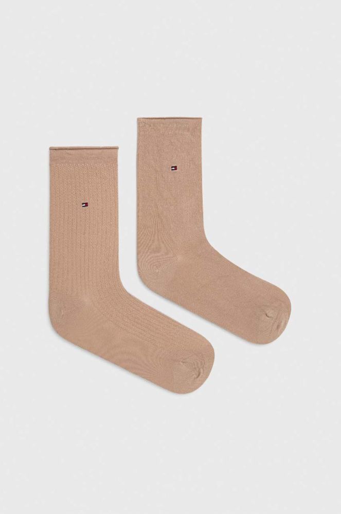 Шкарпетки Tommy Hilfiger 2-pack жіночі колір бежевий (3641479)
