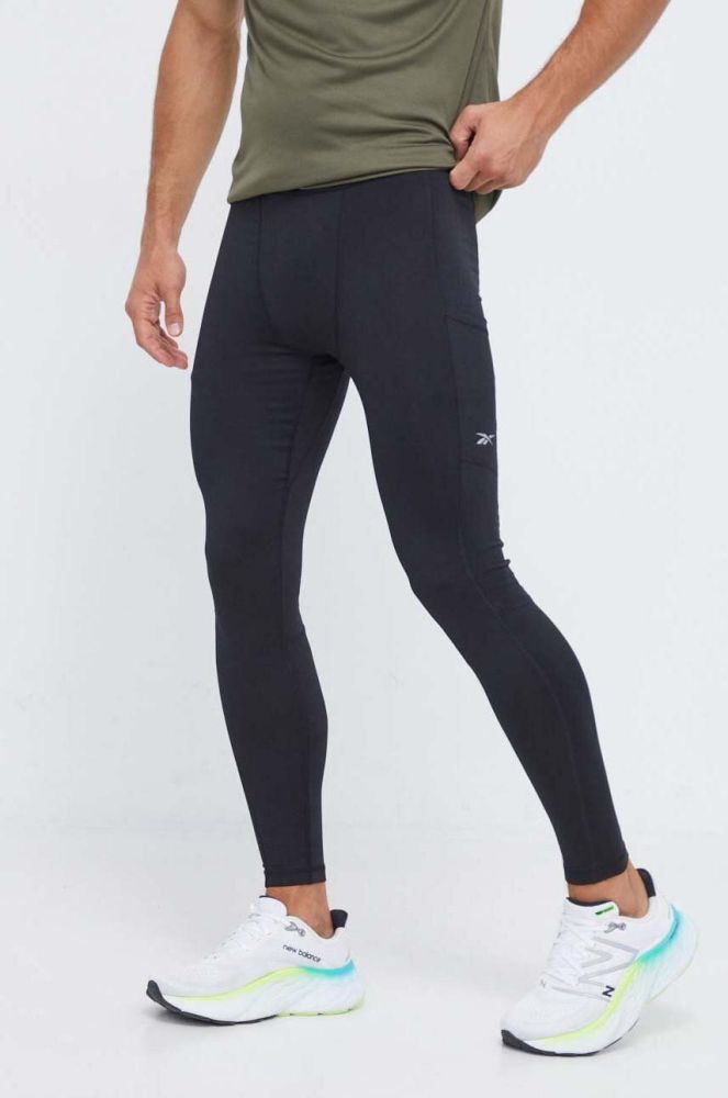 Легінси для бігу Reebok Run Base Layer колір чорний однотонні