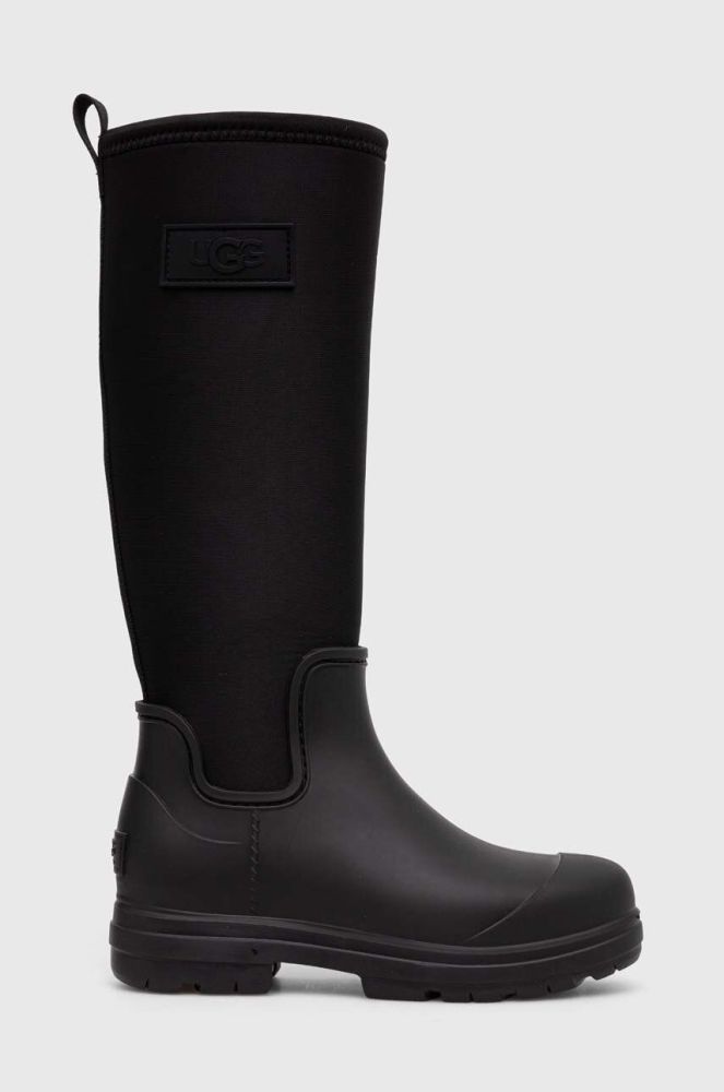 Чоботи UGG Droplet Tall жіночі колір чорний на плоскому ходу злегка утеплена 1151350
