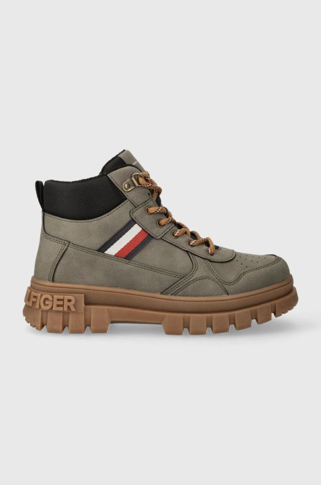 Дитячі зимові черевики Tommy Hilfiger колір зелений (3401259)