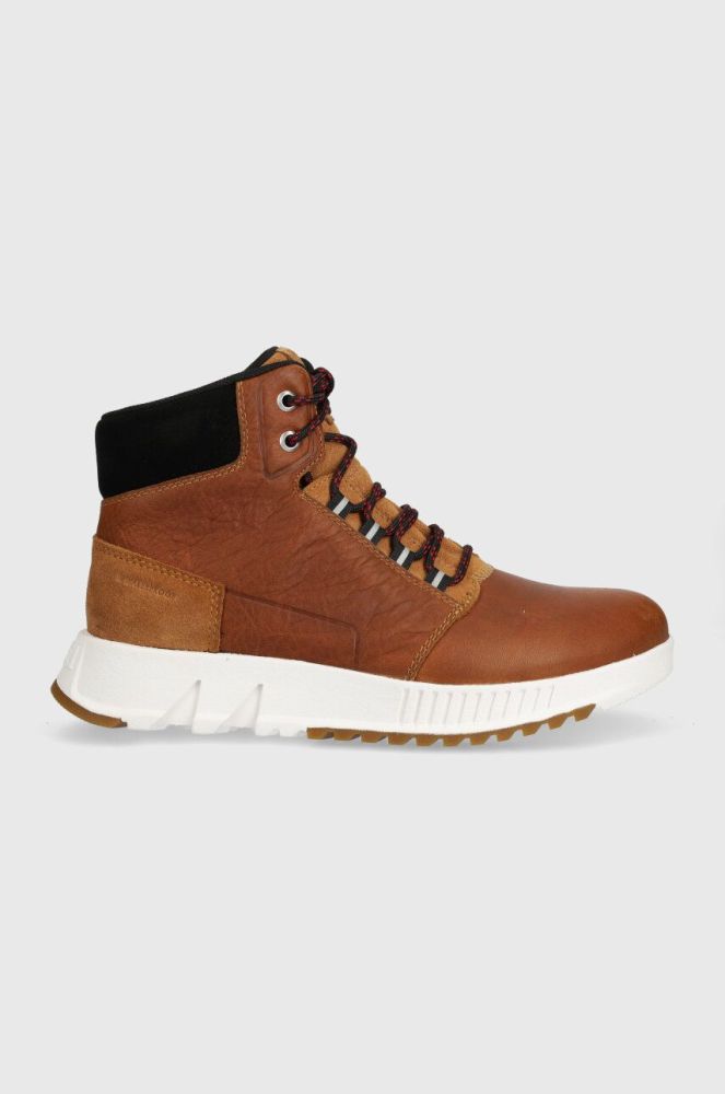Шкіряні черевики Sorel MAC HILL LITE MID WP чоловічі колір коричневий 2048841286