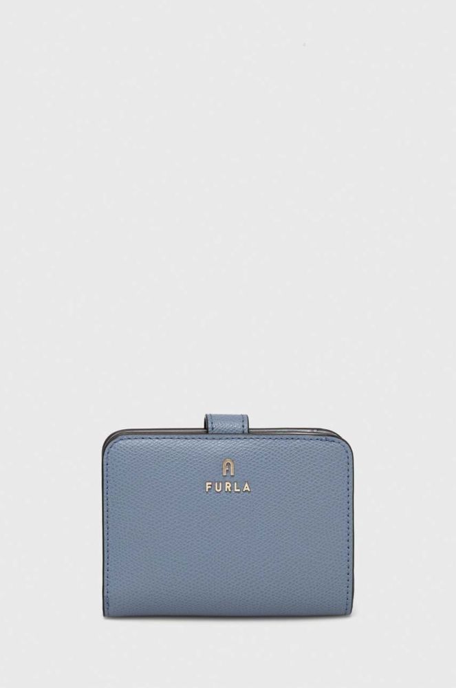 Шкіряний гаманець Furla Camelia жіночий колір блакитний