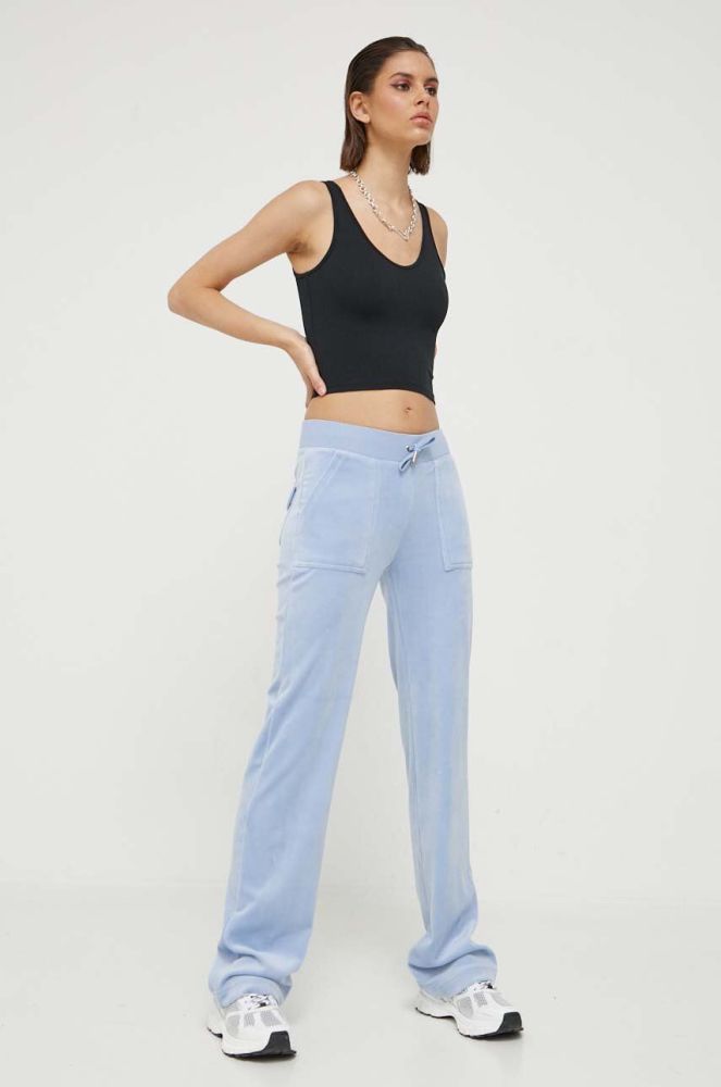 Спортивні штани Juicy Couture Del Ray однотонні колір блакитний