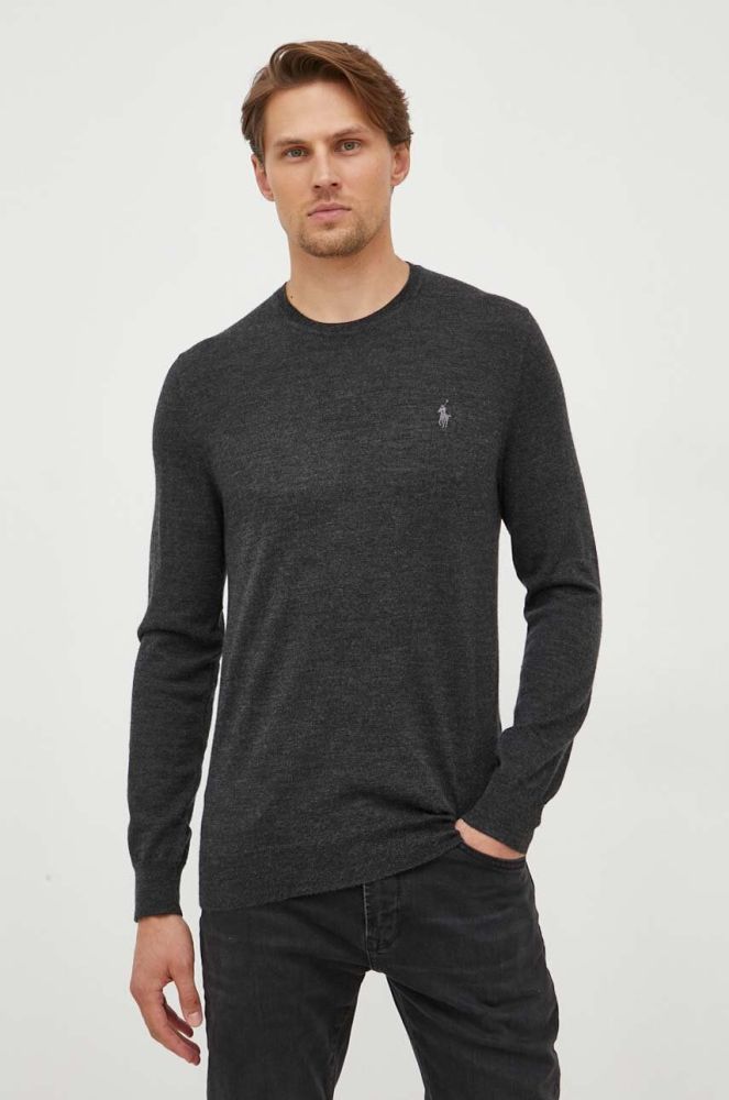 Вовняний светр Polo Ralph Lauren чоловічий колір сірий (3576057)