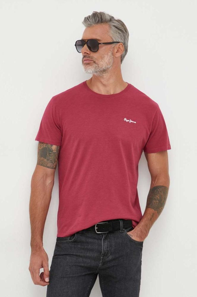 Бавовняна футболка Pepe Jeans Wiltshire колір рожевий з принтом (3405877)