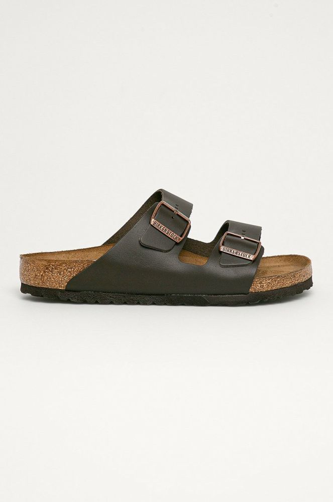 Шкіряні шльопанці Birkenstock Arizona чоловічі колір коричневий 51101