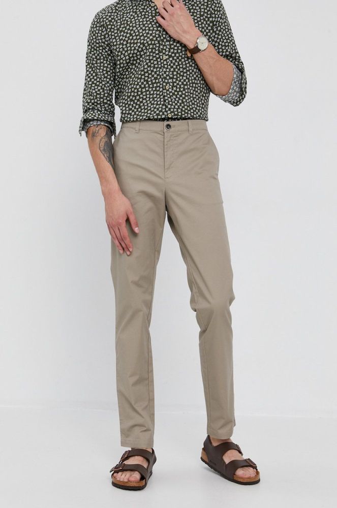 Штани Sisley чоловічі колір бежевий фасон chinos (1526754)