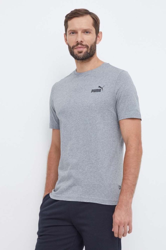 Футболка Puma чоловічий колір сірий однотонний