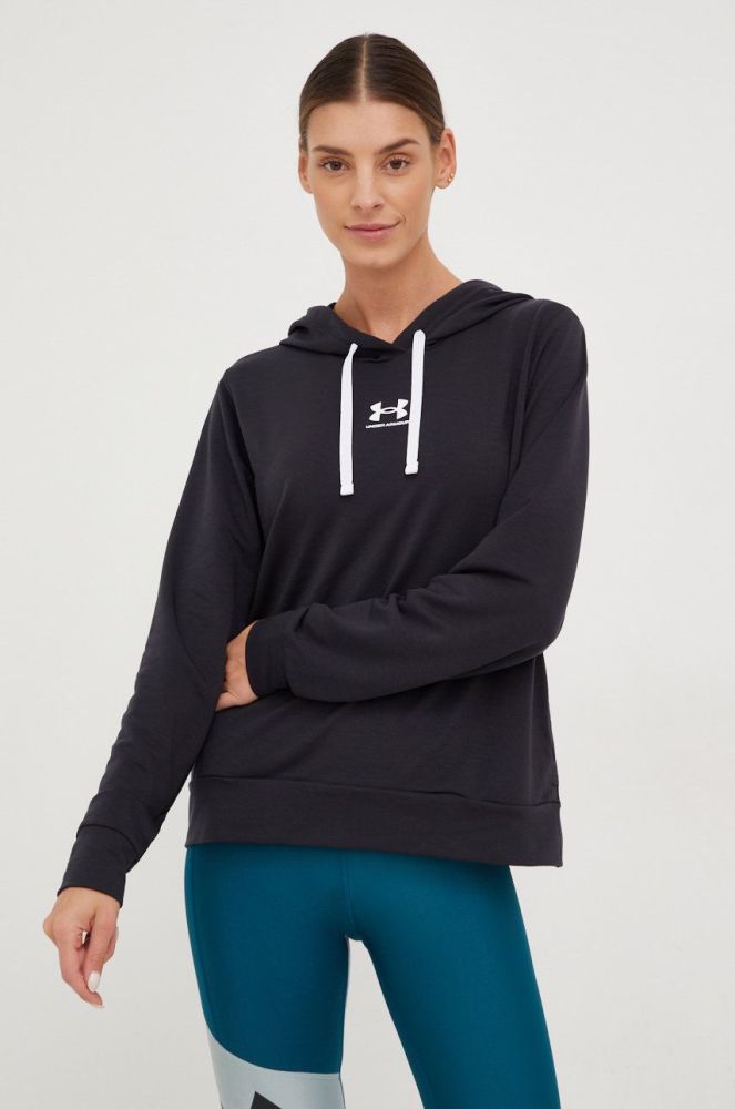 Кофта Under Armour жіноча колір чорний з принтом
