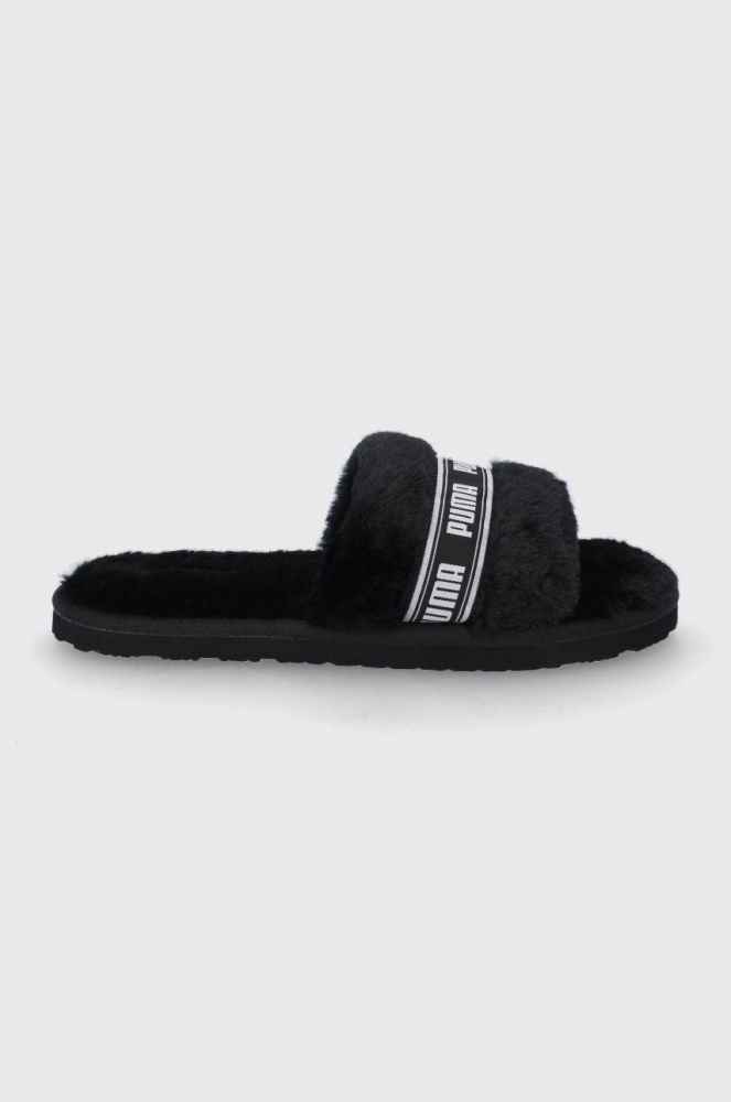 Тапочки Puma Puma Fluff 384937 колір чорний