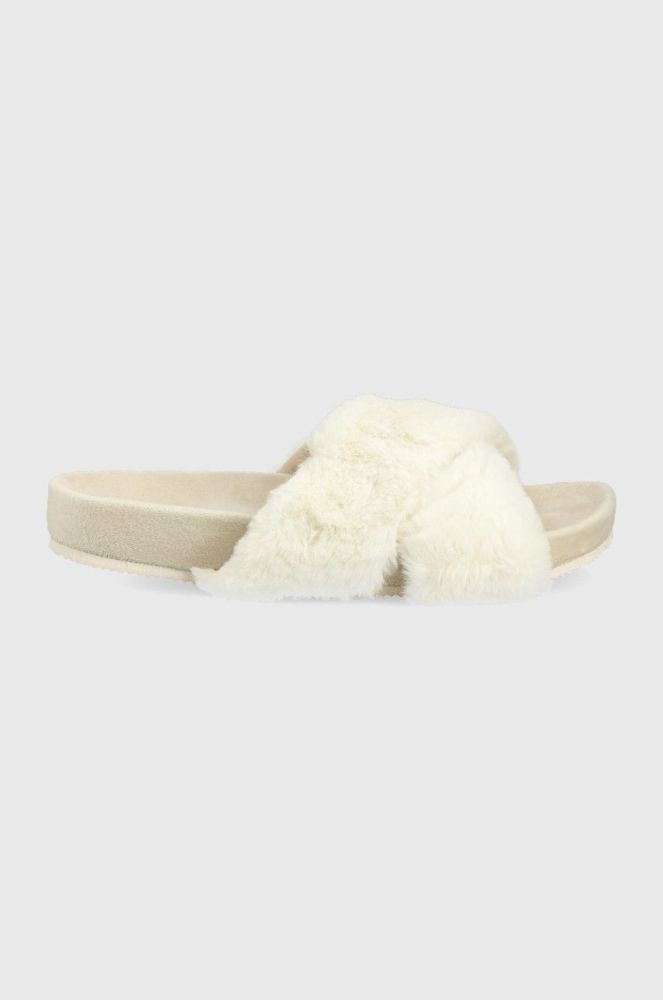 Тапочки Polo Ralph Lauren Elenore Cross Band Slide колір бежевий