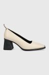 Шкіряні туфлі Vagabond Shoemakers Hedda колір бежевий каблук блок (2282502)