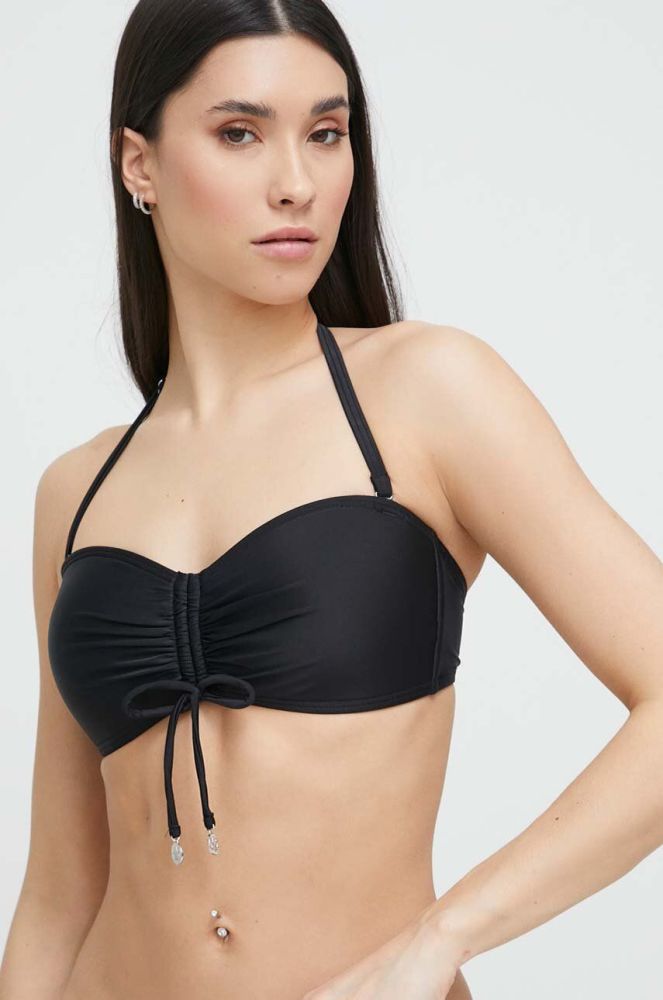 Купальний бюстгальтер Dkny колір чорний злегка ущільнена чашечка (3190425)
